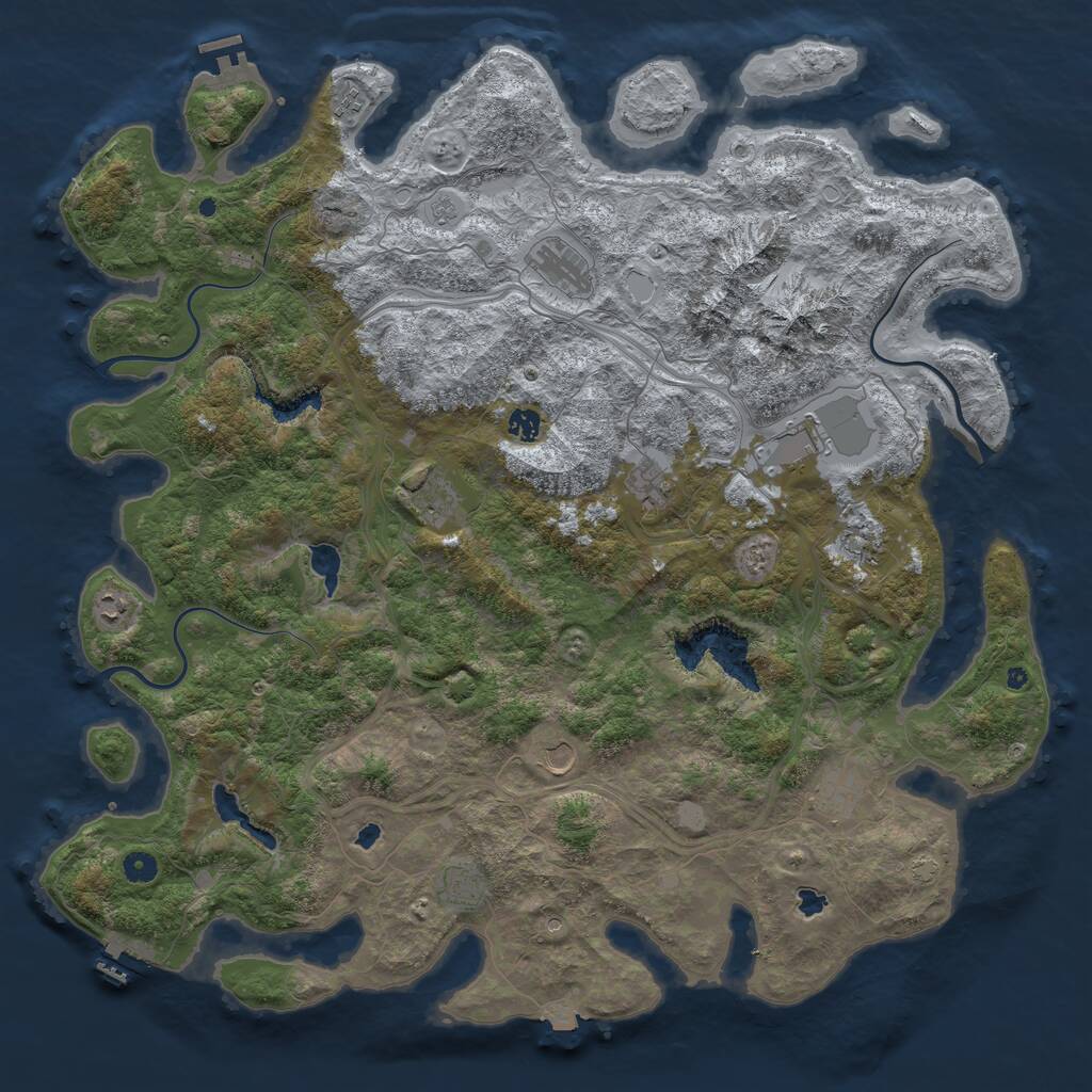 Rust Map: Procedural Map, Size: 5000, Seed: 73416513, 17 Monuments