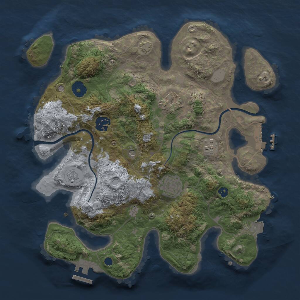 Rust Map: Procedural Map, Size: 3000, Seed: 9058, 10 Monuments