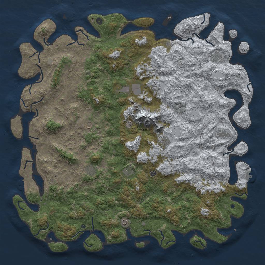 Rust Map: Procedural Map, Size: 6000, Seed: 45021473, 20 Monuments