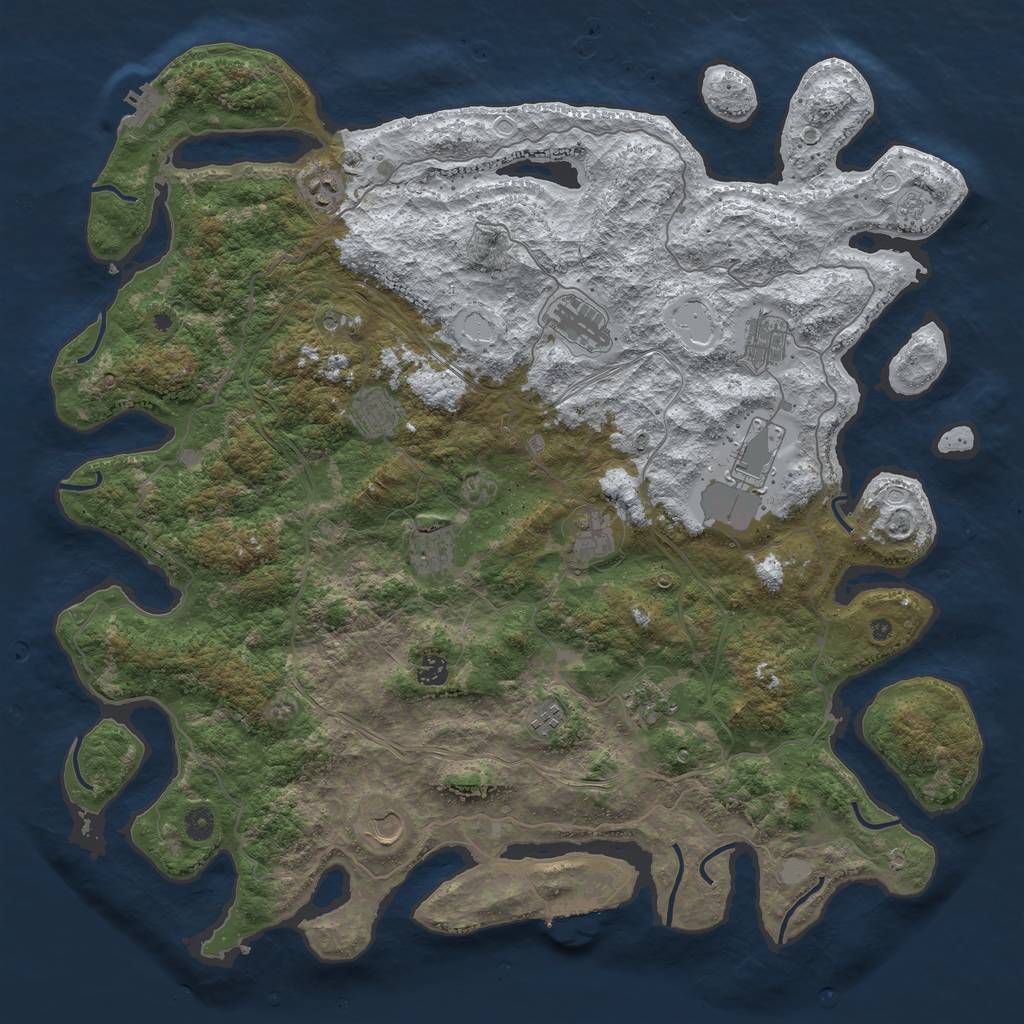 Rust Map: Procedural Map, Size: 4800, Seed: 163176216, 20 Monuments