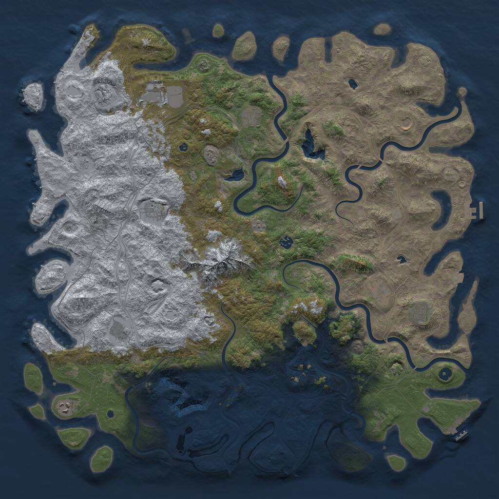 Rust Map: Procedural Map, Size: 5850, Seed: 3477, 17 Monuments