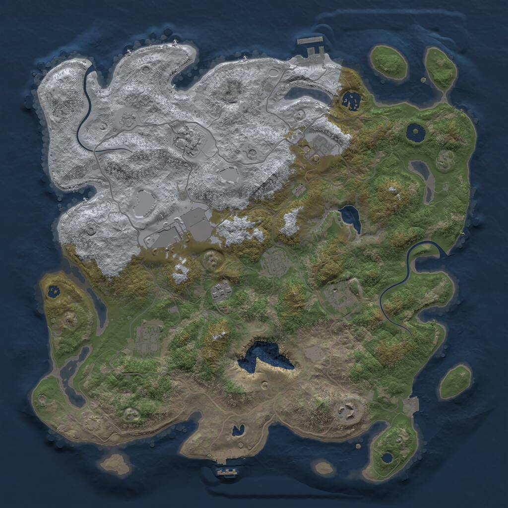 Rust Map: Procedural Map, Size: 4000, Seed: 6311890, 15 Monuments