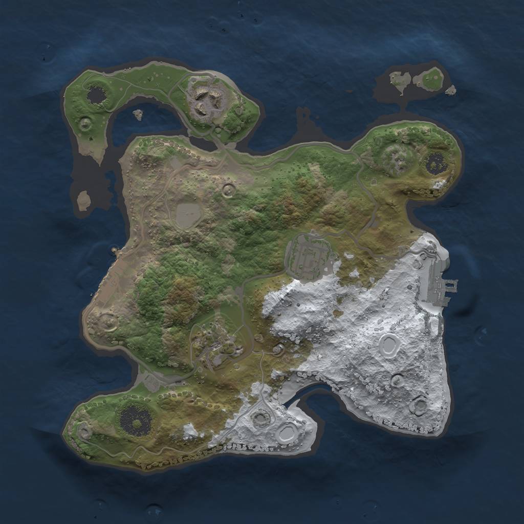 Rust Map: Procedural Map, Size: 2500, Seed: 526, 10 Monuments