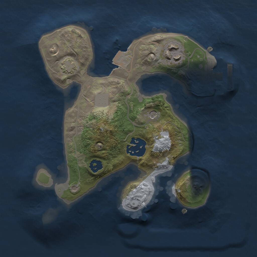 Rust Map: Procedural Map, Size: 2000, Seed: 2432453, 6 Monuments