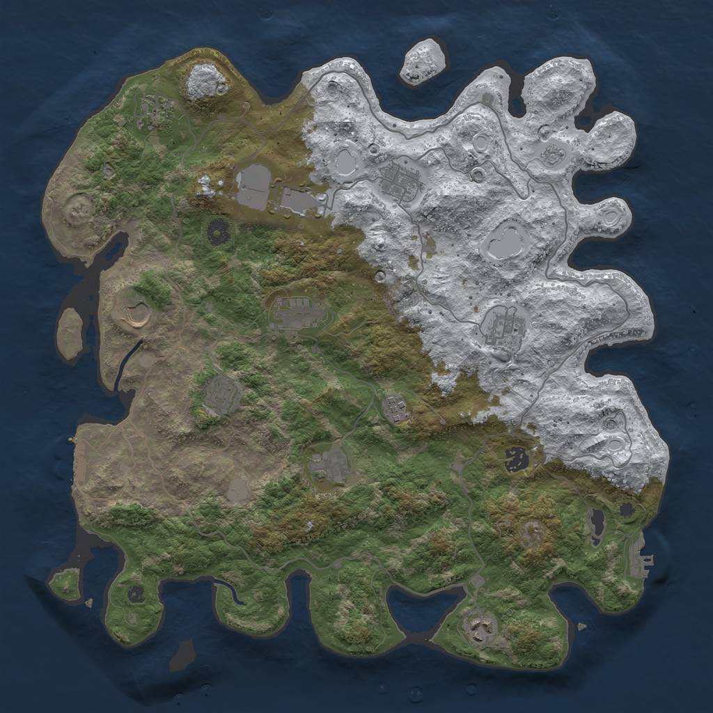 Rust Map: Procedural Map, Size: 4200, Seed: 35323890, 20 Monuments
