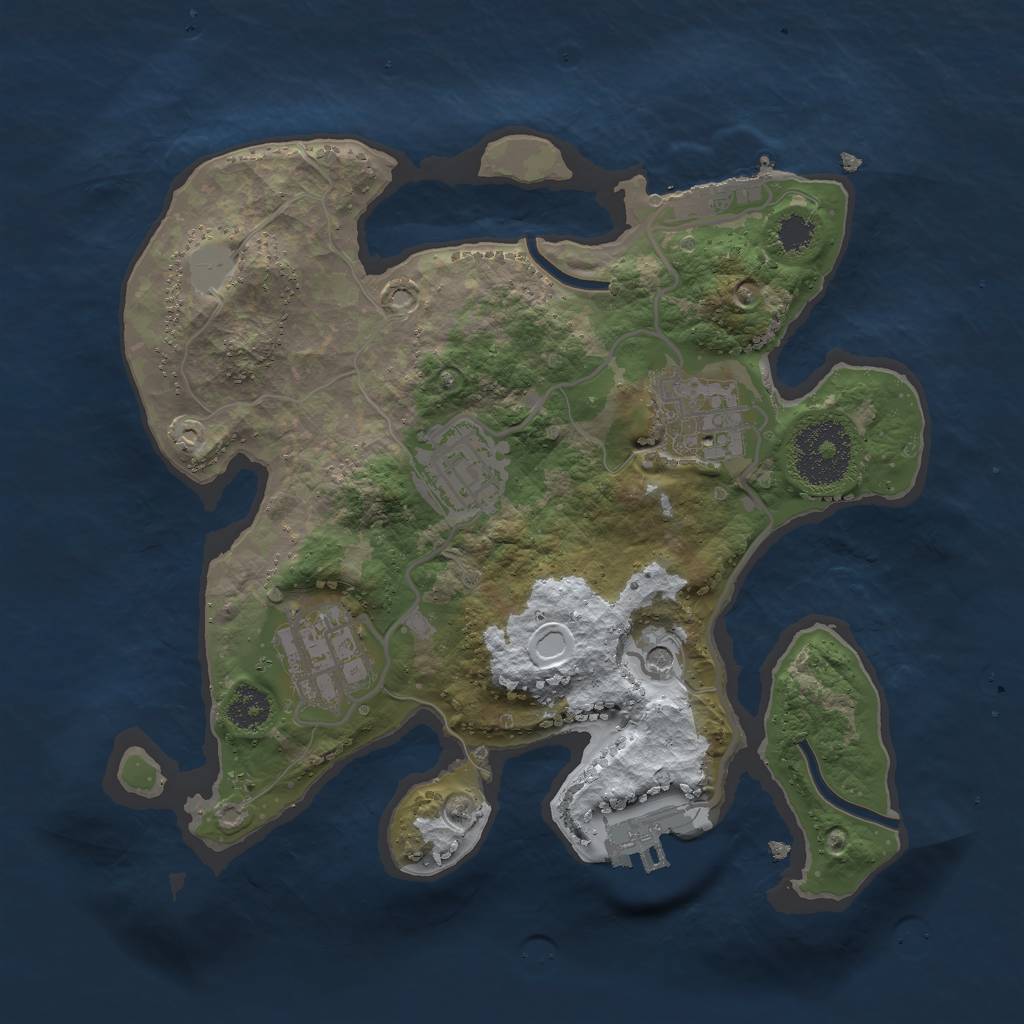 Rust Map: Procedural Map, Size: 2500, Seed: 2432453, 11 Monuments