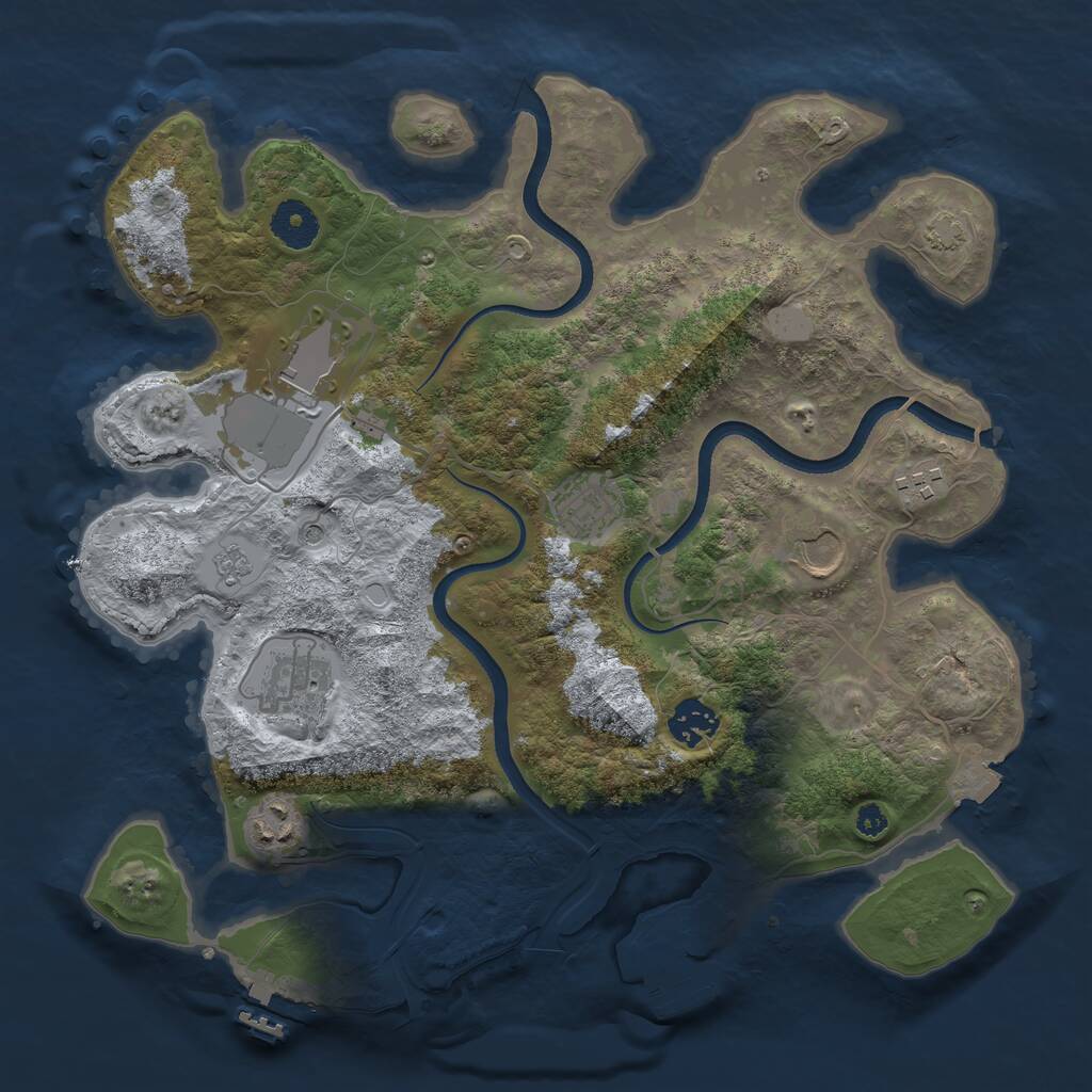 Rust Map: Procedural Map, Size: 3500, Seed: 839012146, 13 Monuments