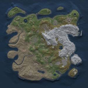 Thumbnail Rust Map: Procedural Map, Size: 3500, Seed: 1793197, 13 Monuments