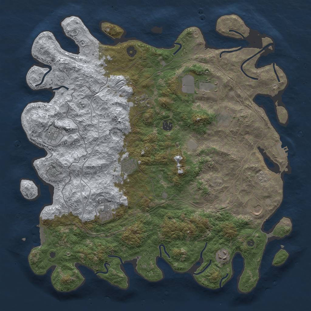 Rust Map: Procedural Map, Size: 4500, Seed: 853485424, 19 Monuments