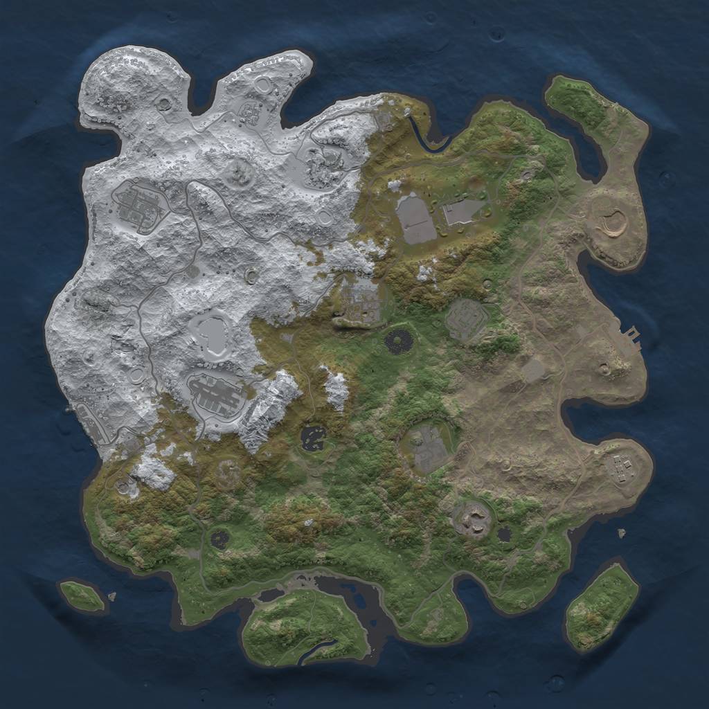 Rust Map: Procedural Map, Size: 4000, Seed: 41147, 20 Monuments