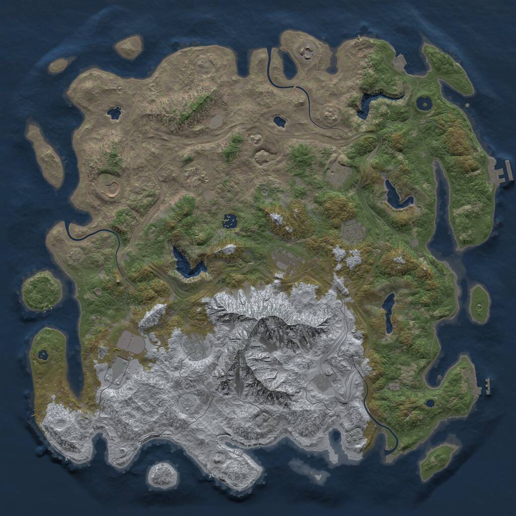 Rust Map: Procedural Map, Size: 5000, Seed: 14555605, 17 Monuments