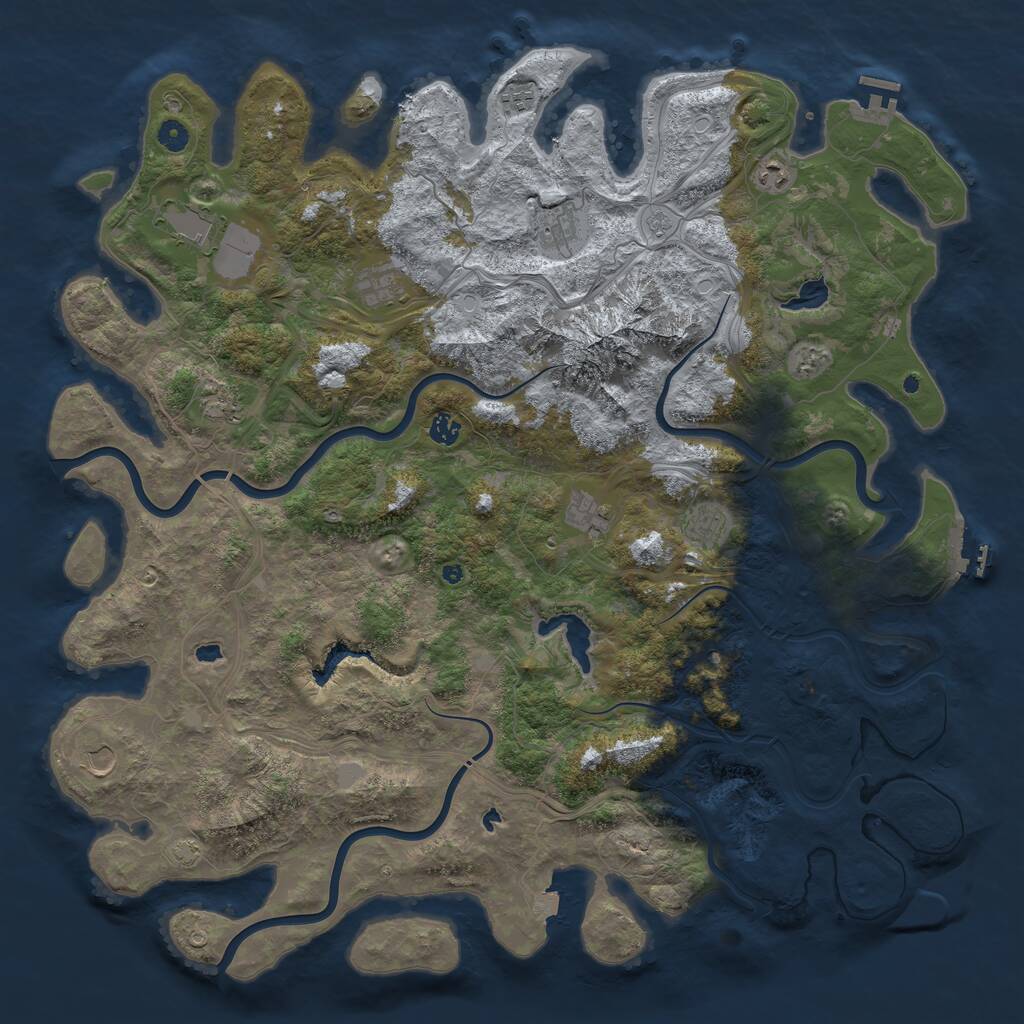 Rust Map: Procedural Map, Size: 5000, Seed: 56706379, 16 Monuments