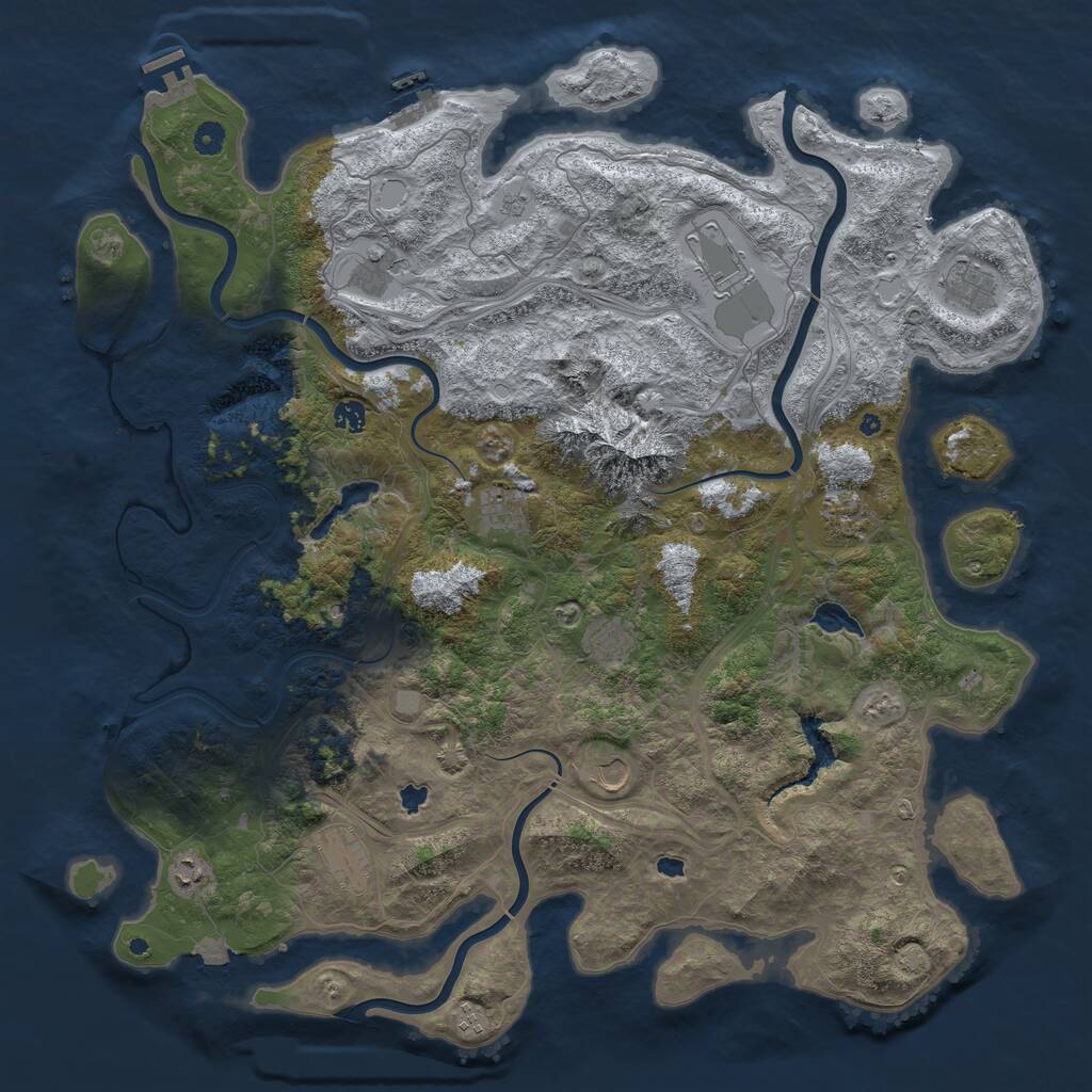 Rust Map: Procedural Map, Size: 5000, Seed: 1723882, 17 Monuments