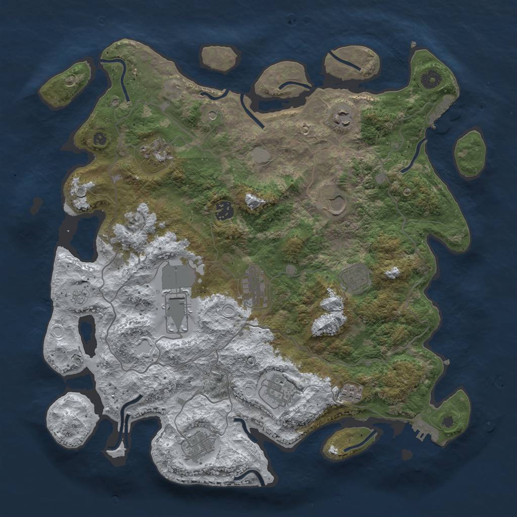 Rust Map: Procedural Map, Size: 4000, Seed: 70675784, 19 Monuments