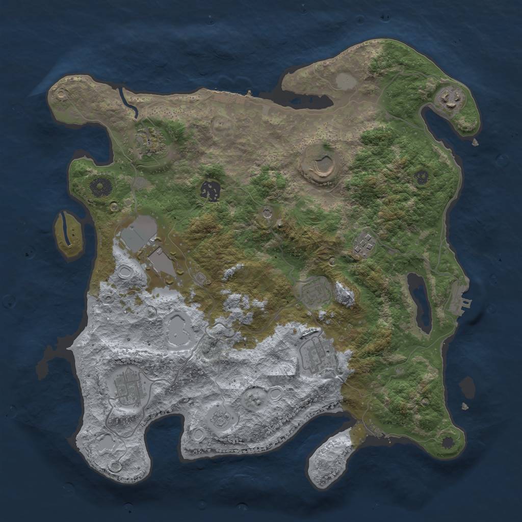 Rust Map: Procedural Map, Size: 3700, Seed: 548273153, 16 Monuments
