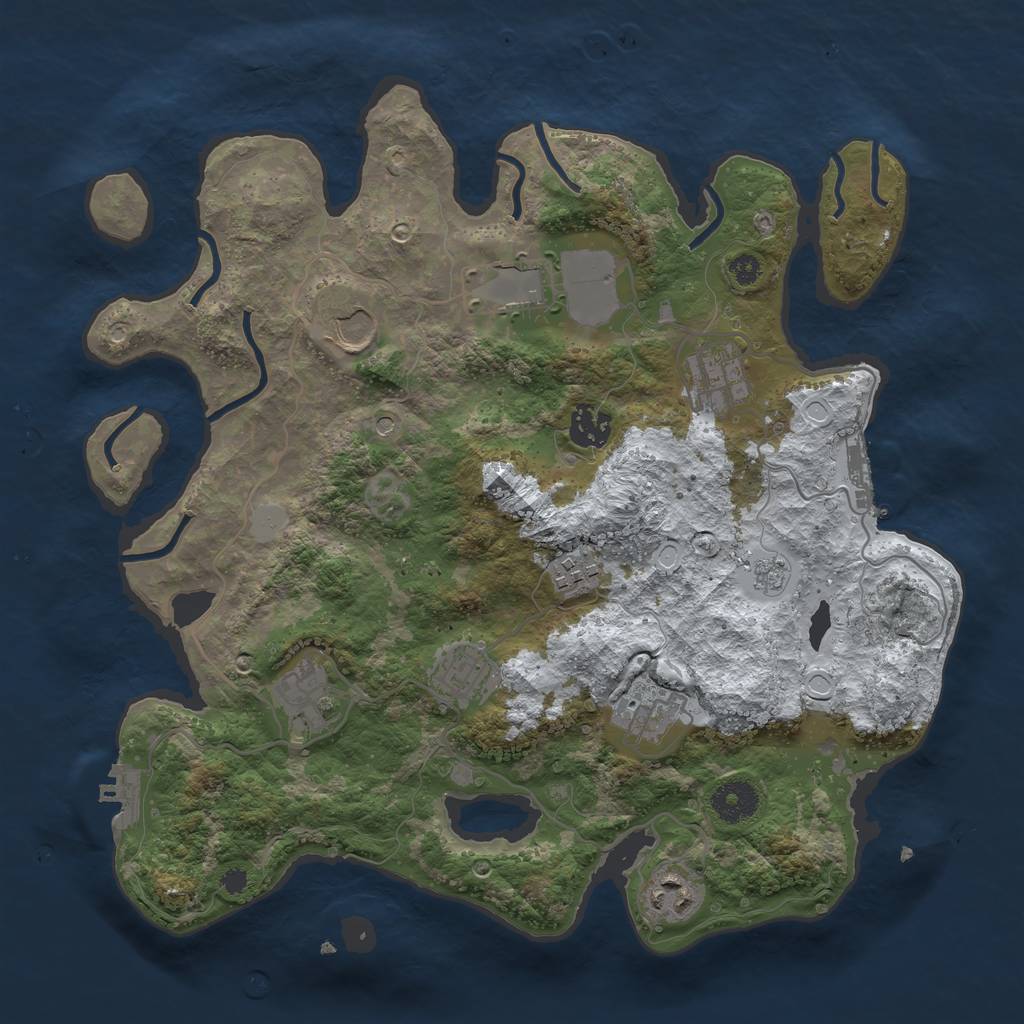 Rust Map: Procedural Map, Size: 3507, Seed: 970152709, 18 Monuments