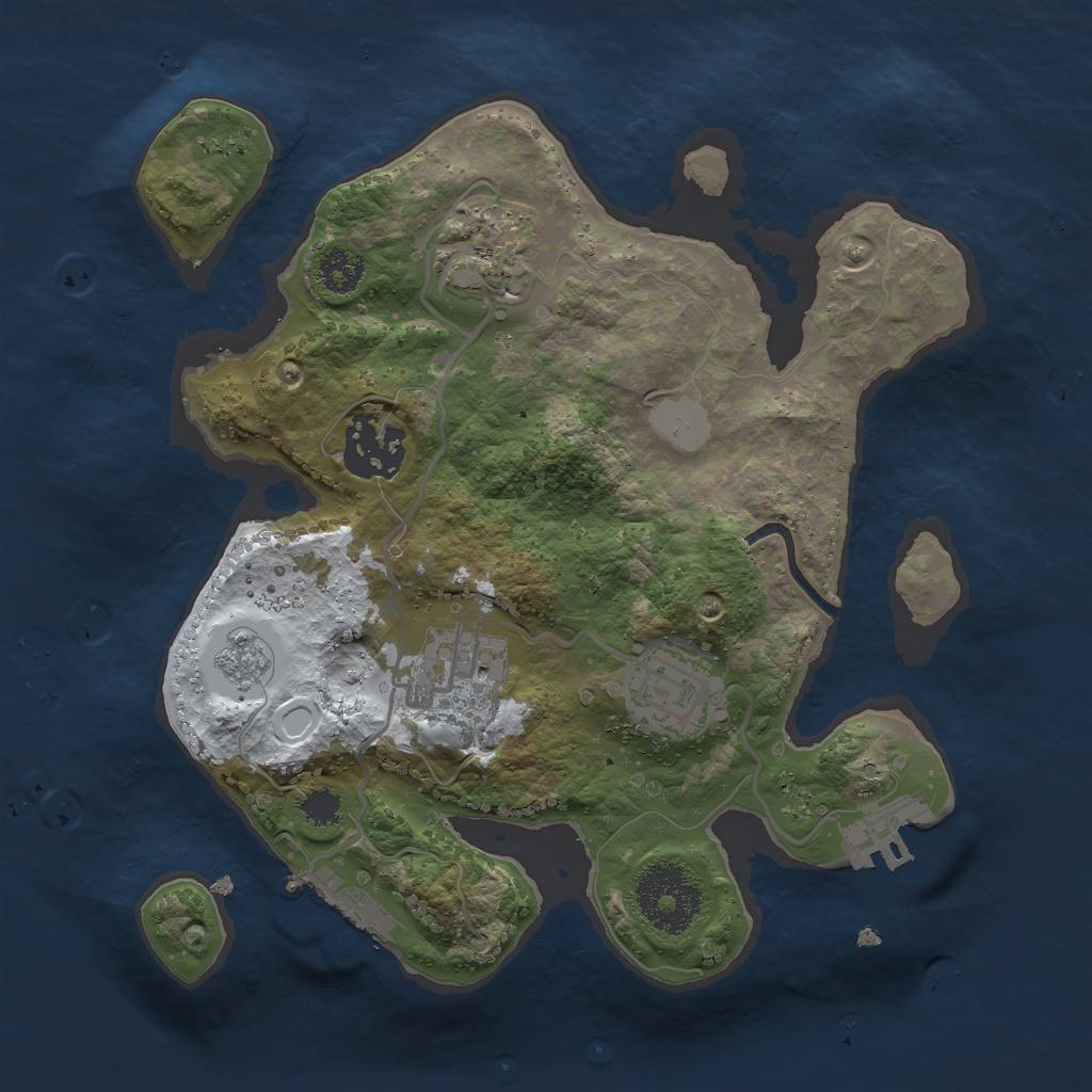 Rust Map: Procedural Map, Size: 2500, Seed: 12851, 12 Monuments