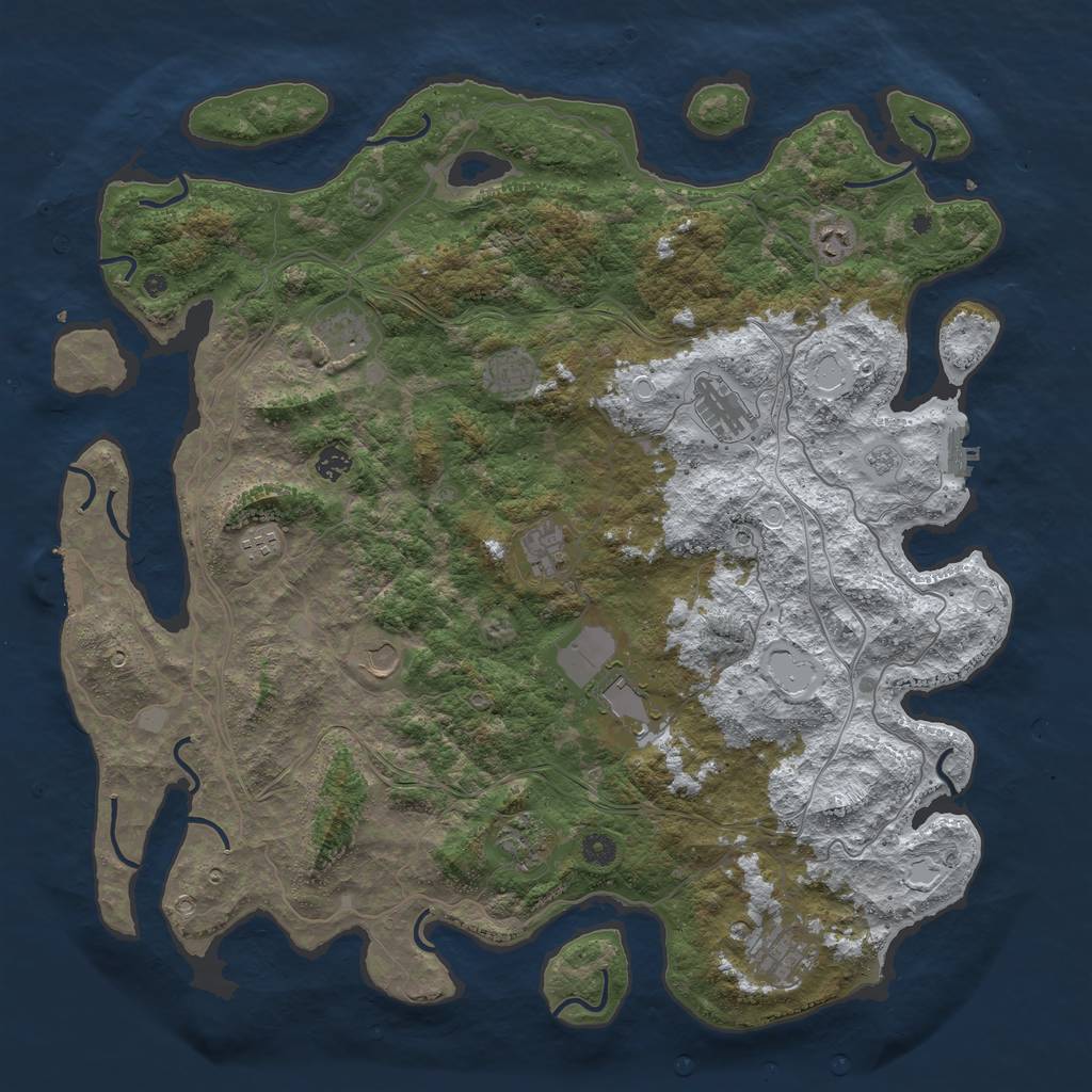 Rust Map: Procedural Map, Size: 4800, Seed: 197786809, 20 Monuments