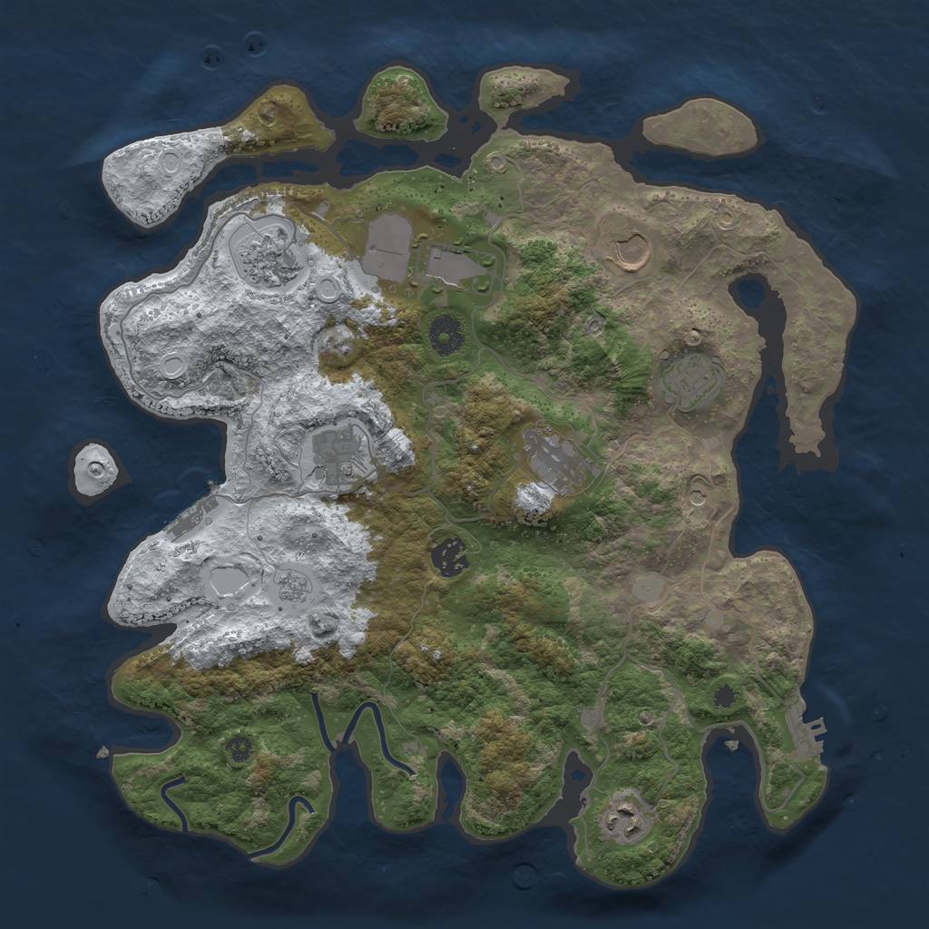 Rust Map: Procedural Map, Size: 3700, Seed: 1543938672, 17 Monuments