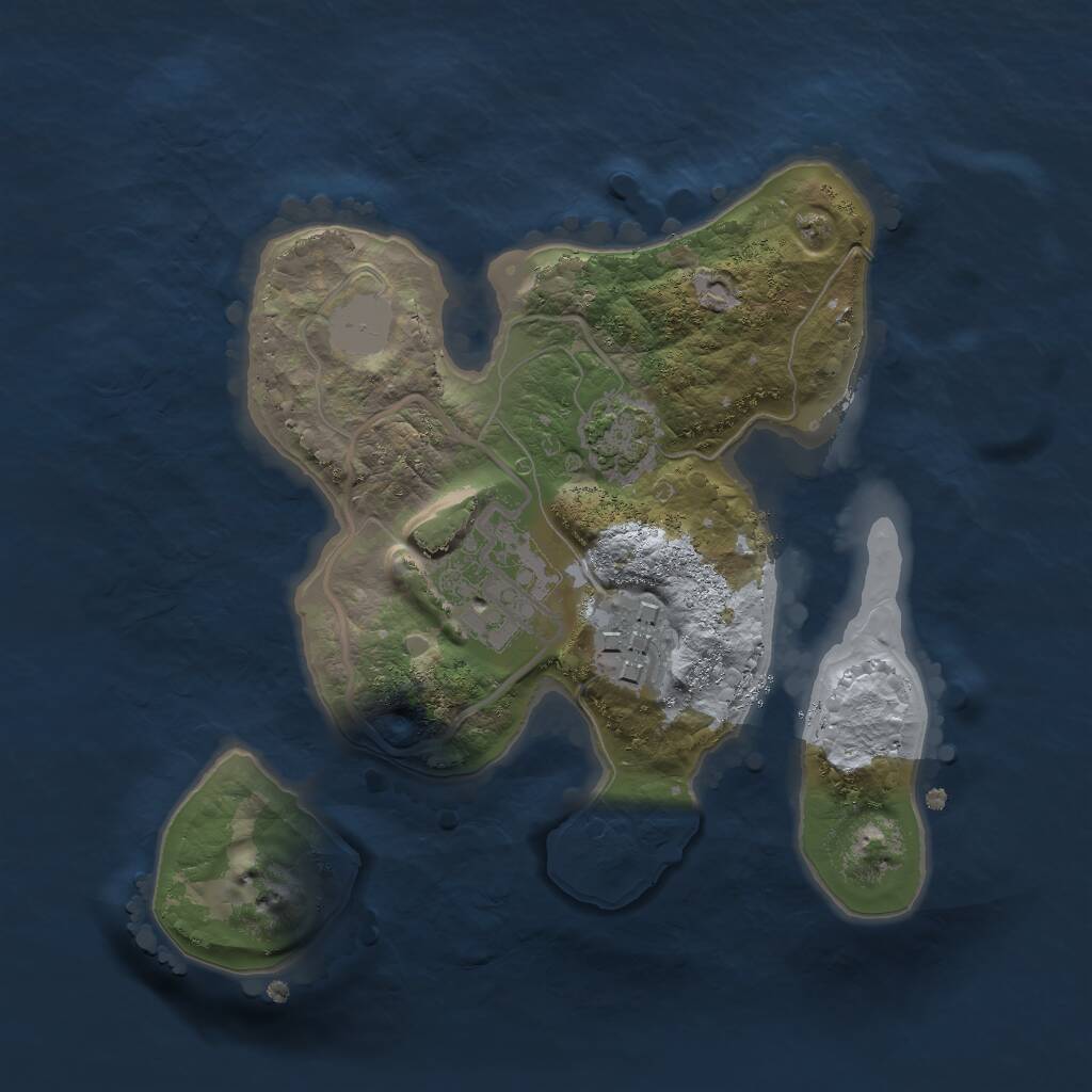 Rust Map: Procedural Map, Size: 2000, Seed: 2012229512, 4 Monuments