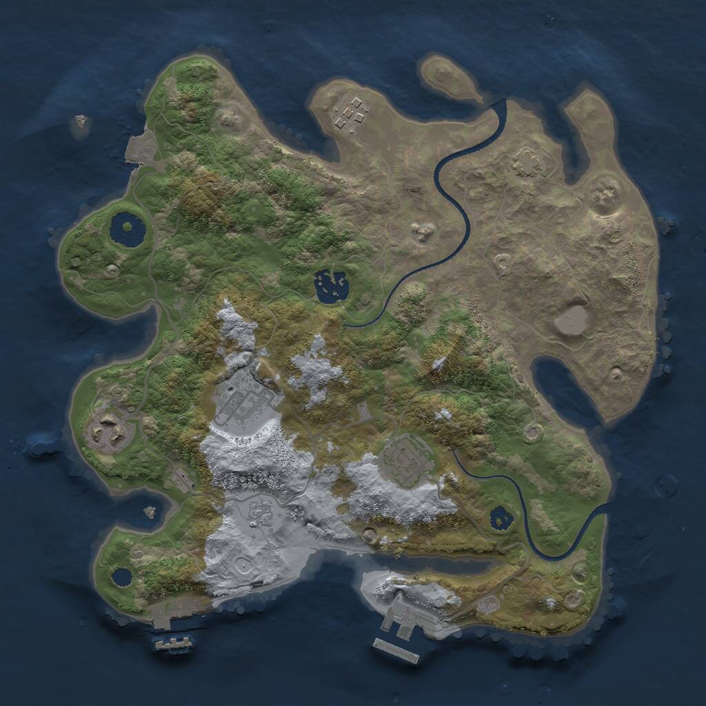 Rust Map: Procedural Map, Size: 3000, Seed: 158361285, 10 Monuments