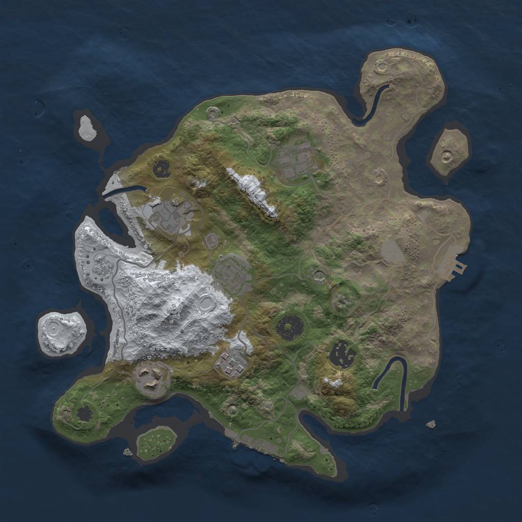 Rust Map: Procedural Map, Size: 3000, Seed: 2017415028, 15 Monuments
