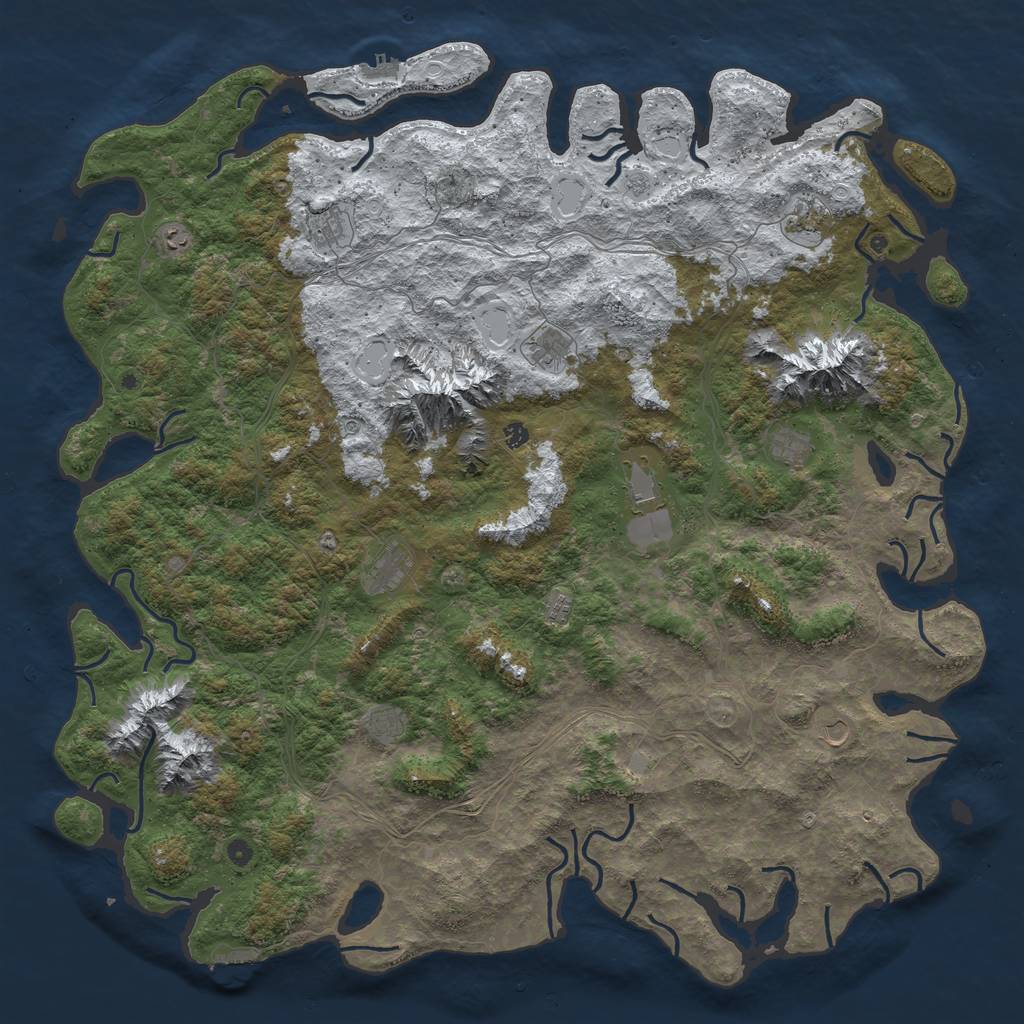 Rust Map: Procedural Map, Size: 6000, Seed: 5365697, 20 Monuments