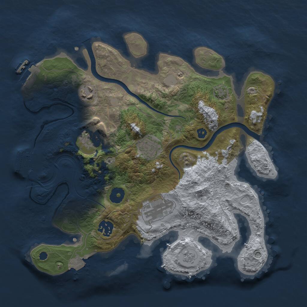 Rust Map: Procedural Map, Size: 3000, Seed: 87666, 11 Monuments