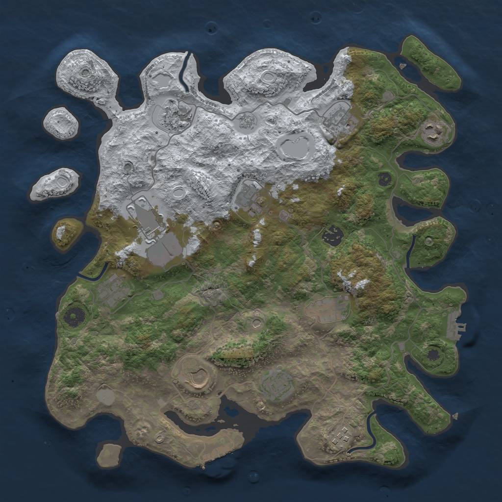 Rust Map: Procedural Map, Size: 3750, Seed: 979883827, 20 Monuments