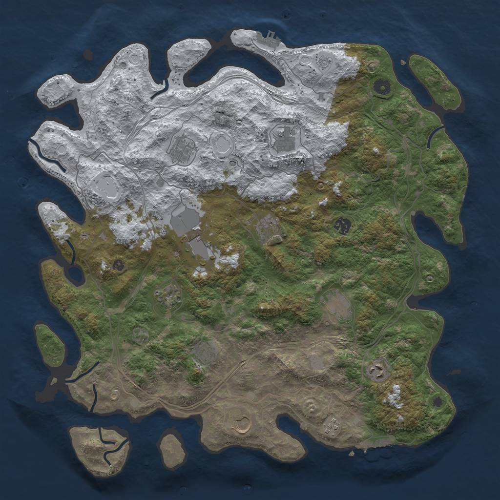 Rust Map: Procedural Map, Size: 4500, Seed: 21748, 20 Monuments