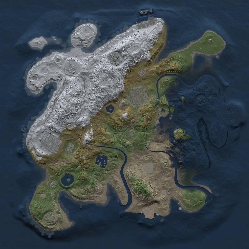 Rust Map: Procedural Map, Size: 3000, Seed: 4626, 11 Monuments