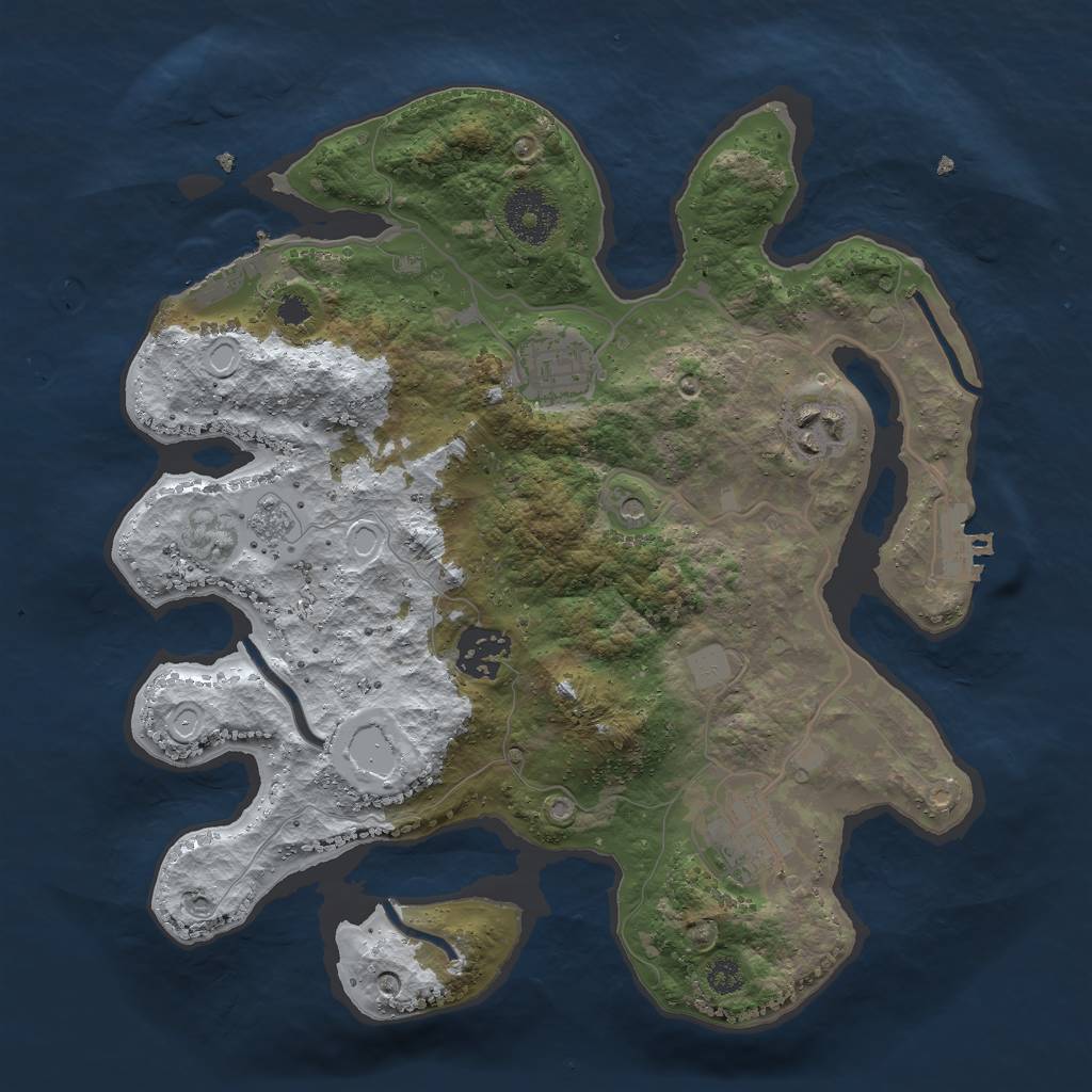 Rust Map: Procedural Map, Size: 3000, Seed: 13988, 13 Monuments