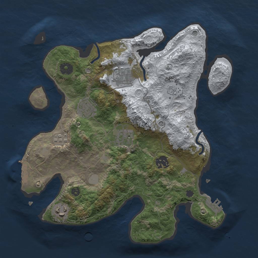 Rust Map: Procedural Map, Size: 3000, Seed: 24179, 15 Monuments
