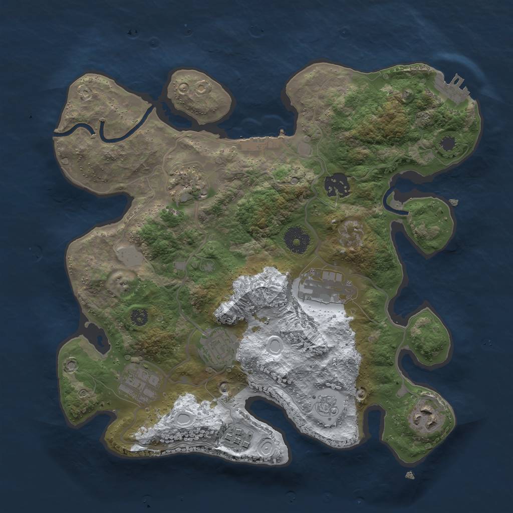 Rust Map: Procedural Map, Size: 3000, Seed: 974625574, 15 Monuments