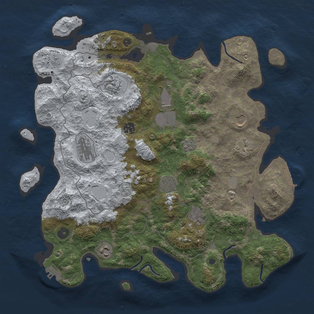 Rust Map: Procedural Map, Size: 4000, Seed: 14178, 18 Monuments