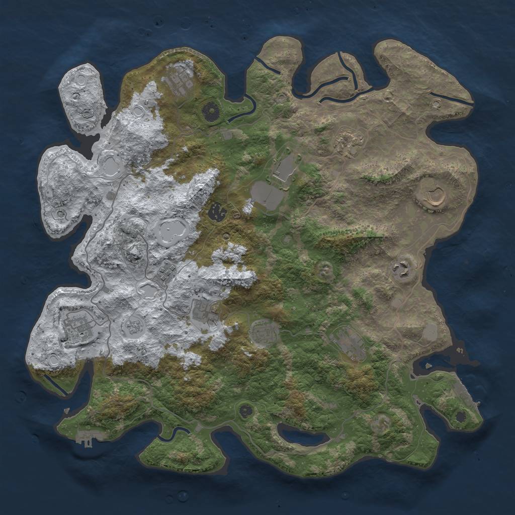 Rust Map: Procedural Map, Size: 4200, Seed: 204476147, 20 Monuments