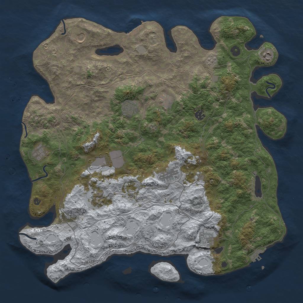 Rust Map: Procedural Map, Size: 4500, Seed: 6242022, 20 Monuments