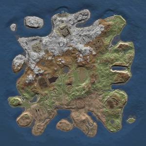 Thumbnail Rust Map: Procedural Map, Size: 3500, Seed: 2345, 15 Monuments