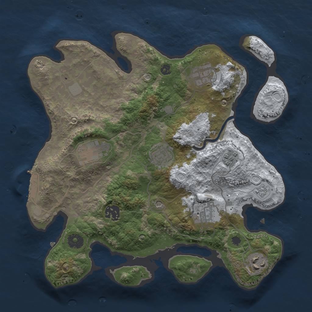 Rust Map: Procedural Map, Size: 3000, Seed: 1661568298, 15 Monuments