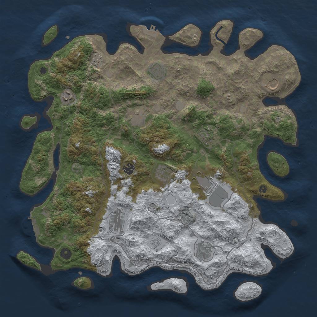 Rust Map: Procedural Map, Size: 4200, Seed: 255814150, 20 Monuments