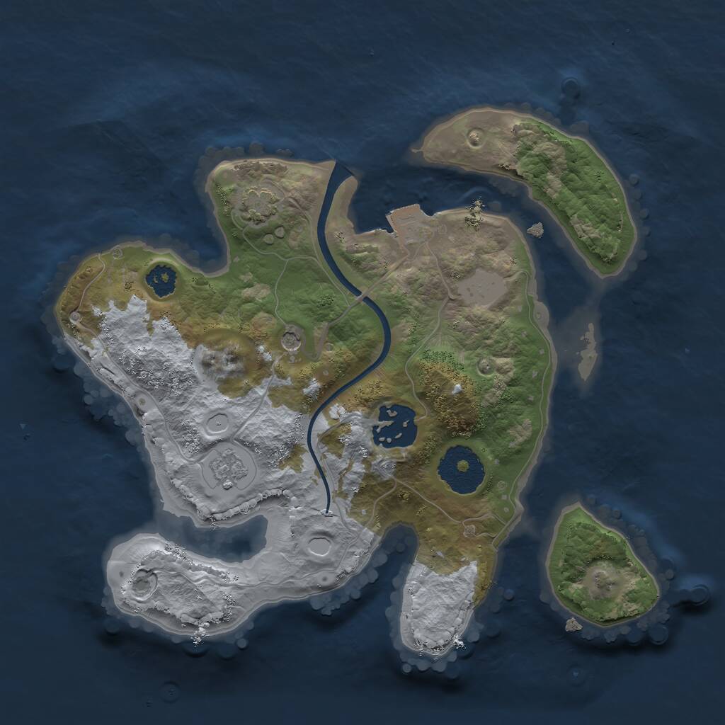 Rust Map: Procedural Map, Size: 2400, Seed: 1566577148, 5 Monuments