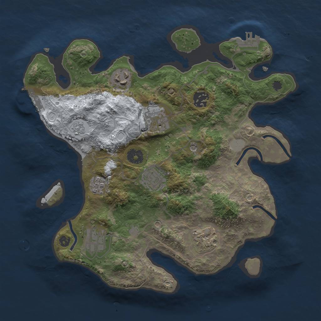 Rust Map: Procedural Map, Size: 3000, Seed: 20220625, 16 Monuments