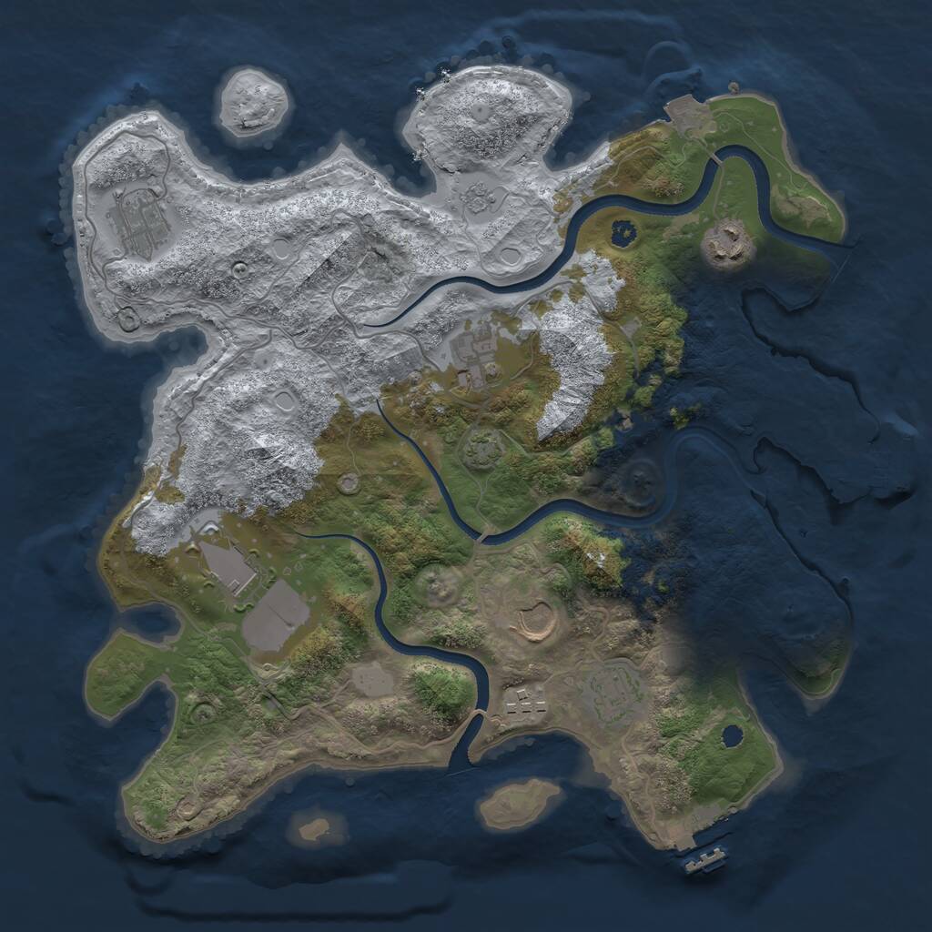 Rust Map: Procedural Map, Size: 3500, Seed: 2271976, 13 Monuments