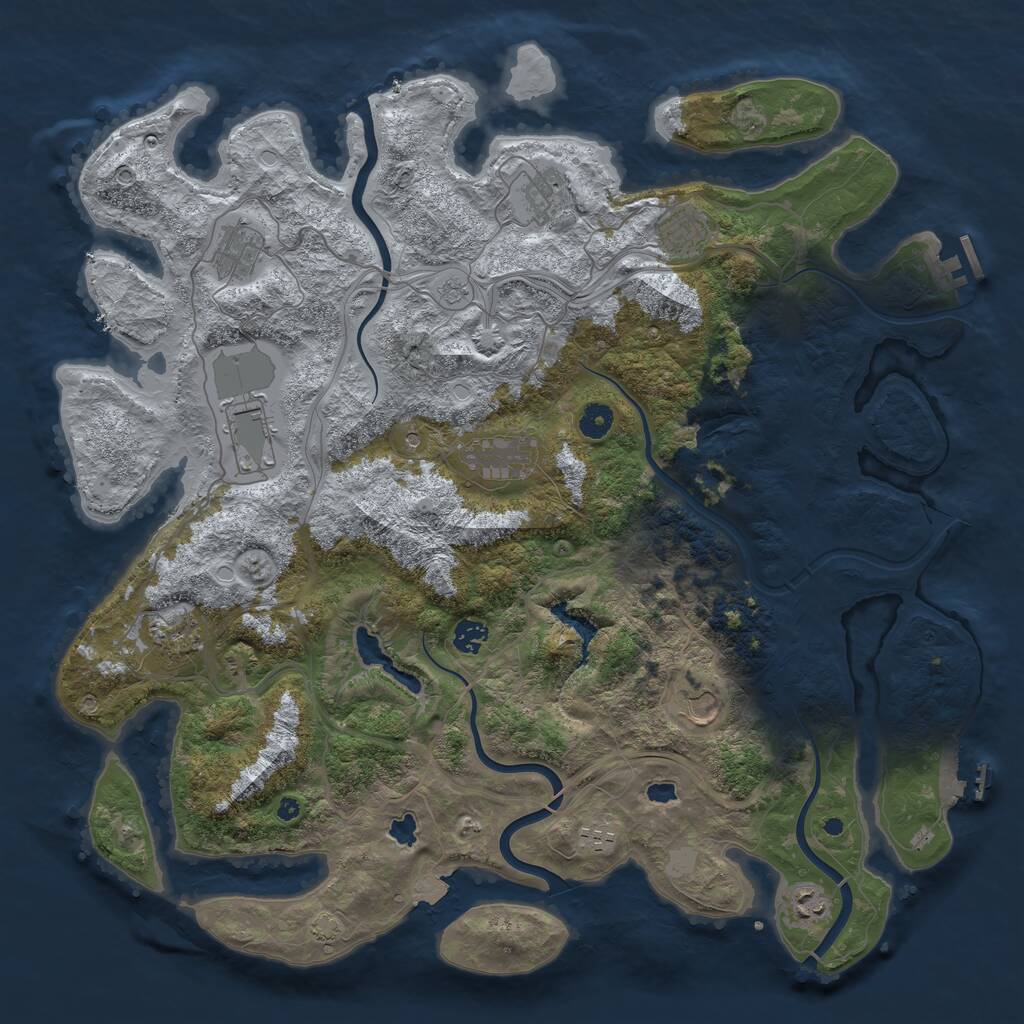 Rust Map: Procedural Map, Size: 4500, Seed: 674503068, 16 Monuments
