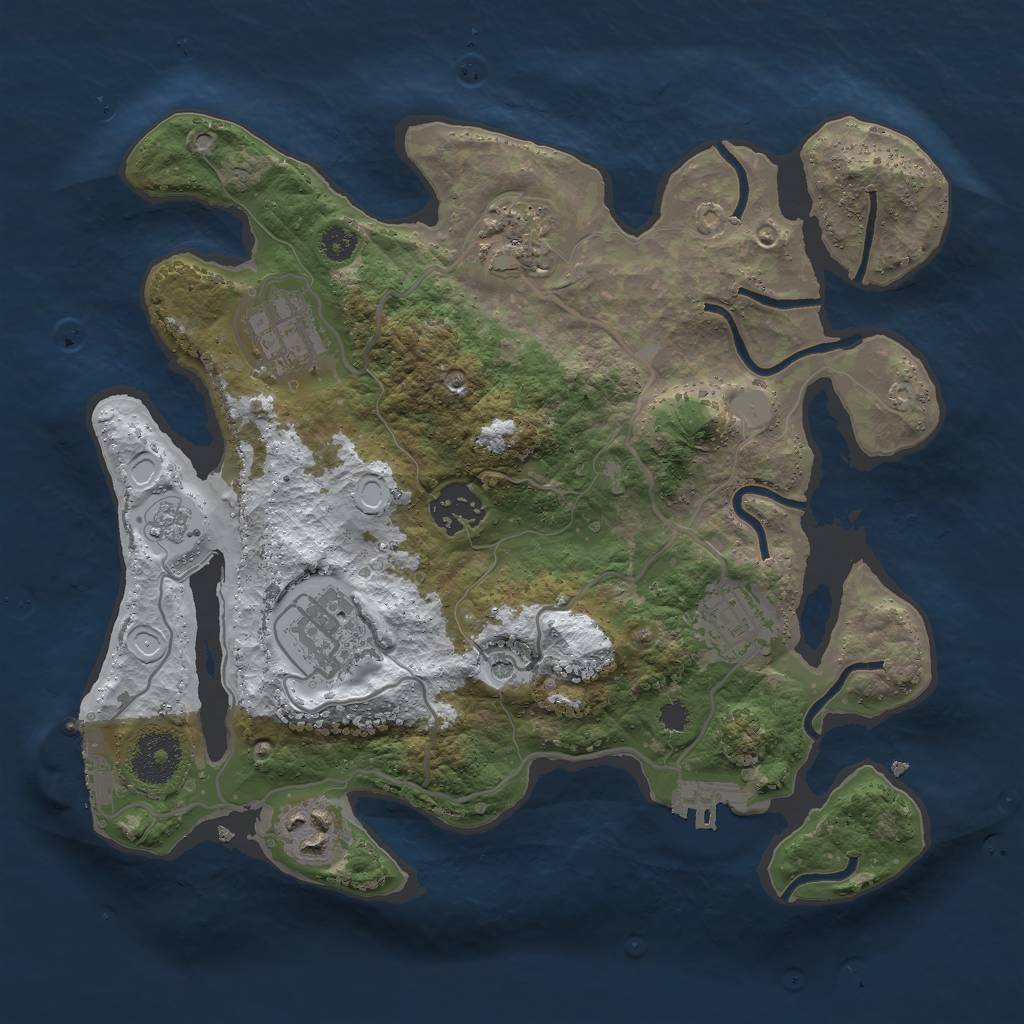 Rust Map: Procedural Map, Size: 3000, Seed: 59355157, 15 Monuments