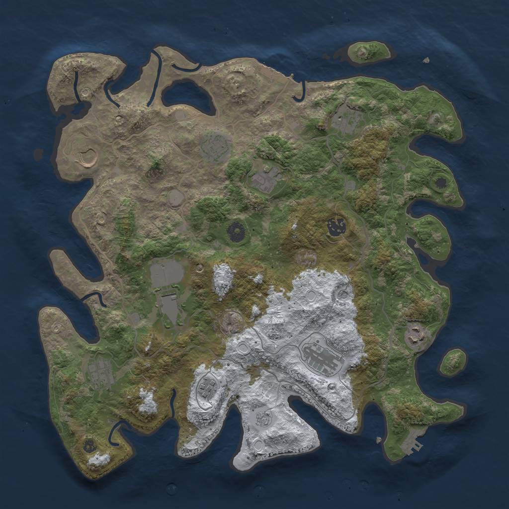 Rust Map: Procedural Map, Size: 4000, Seed: 19961999, 19 Monuments