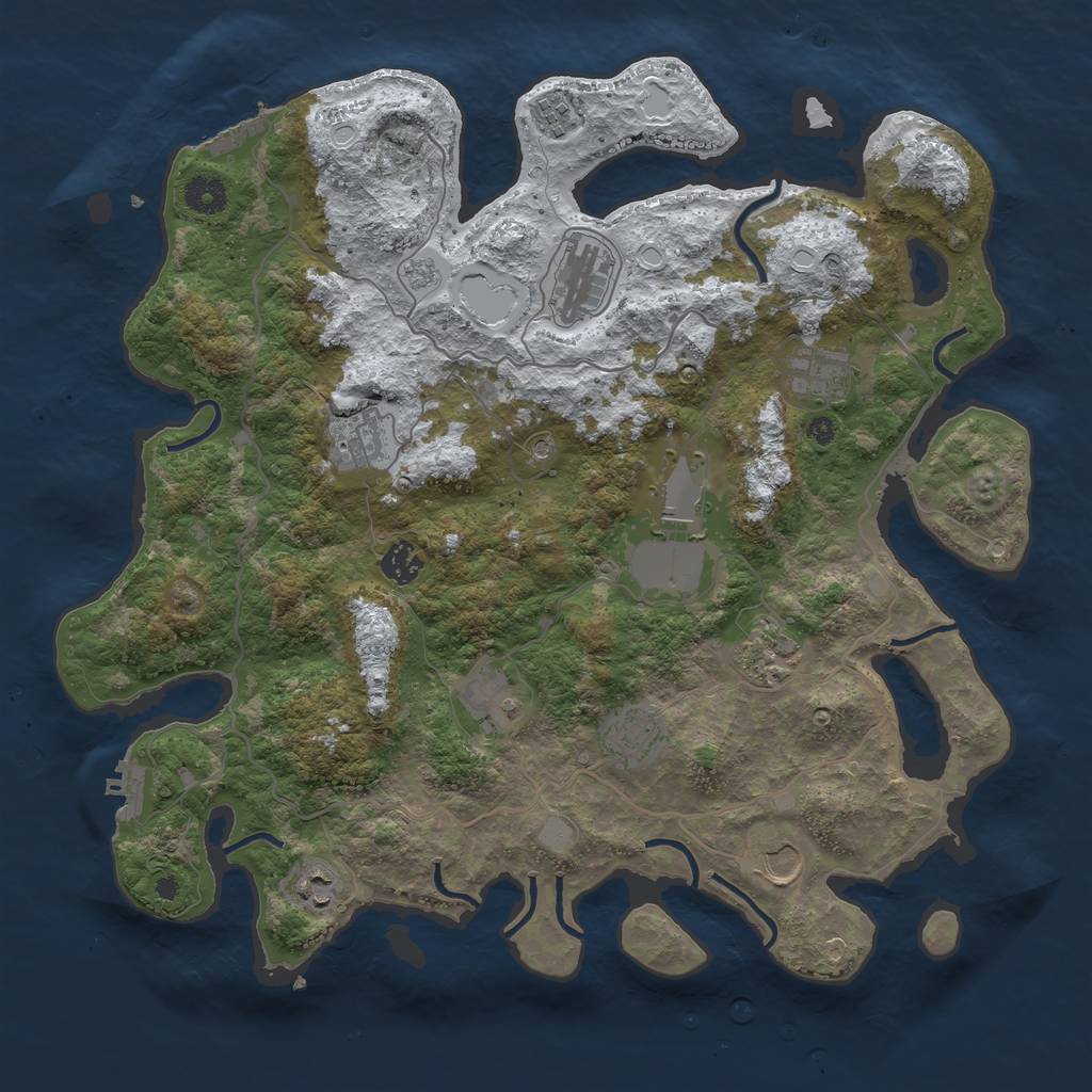 Rust Map: Procedural Map, Size: 4000, Seed: 830448, 20 Monuments