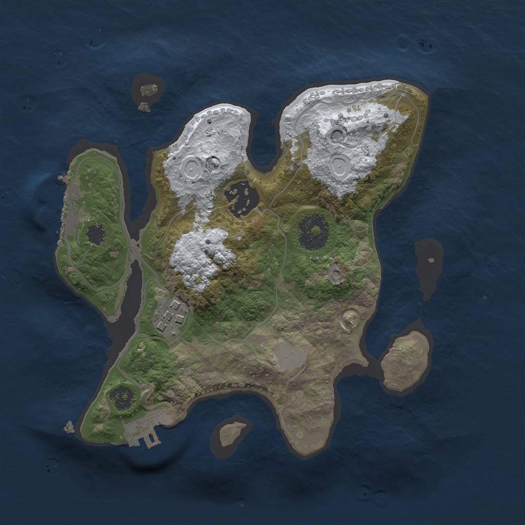 Rust Map: Procedural Map, Size: 2300, Seed: 186, 9 Monuments