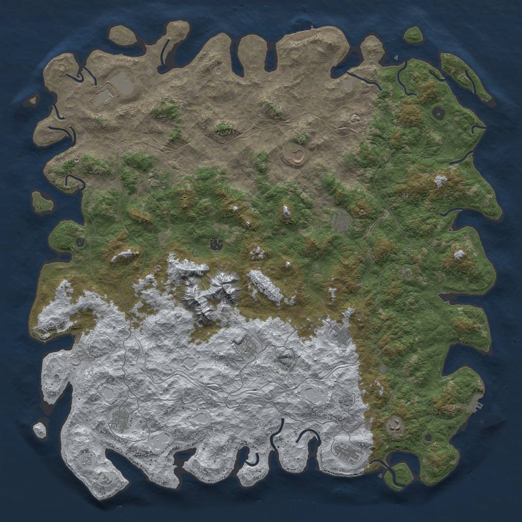 Rust Map: Procedural Map, Size: 6000, Seed: 56038741, 20 Monuments