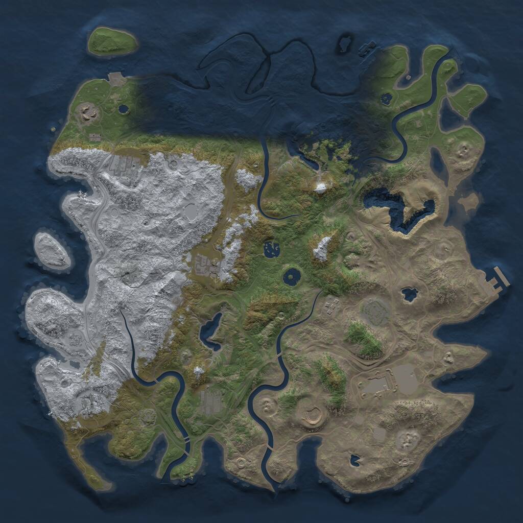 Rust Map: Procedural Map, Size: 4600, Seed: 31616146, 16 Monuments